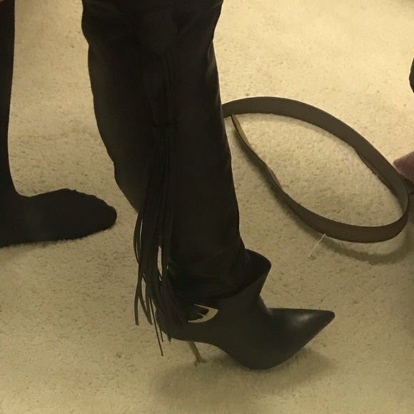 ❤️keeping VERSACE OTK over the knee boots black tassel - Picture 9 of 16